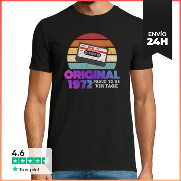 Camiseta Hombre Clásica Orgulloso De Ser Vintage 1972 LaTostadora