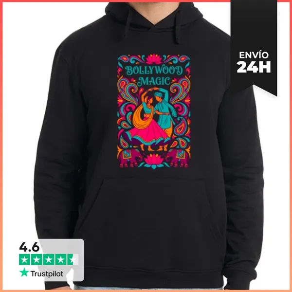 Sudadera Unisex Con Capucha Magia De Bollywood Motivo De Danza