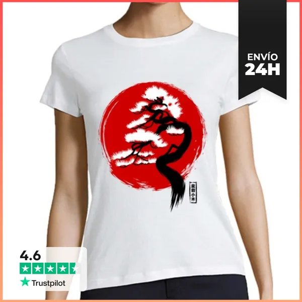 Camiseta Mujer Clásica Mujer, Manga Corta, Blanca, Calidad