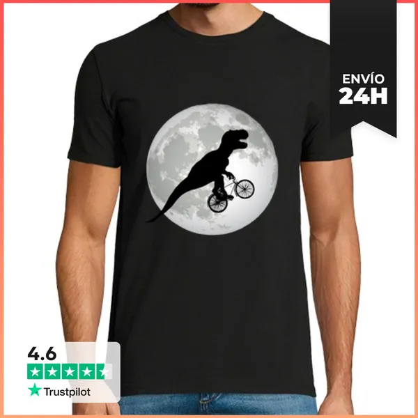 Camiseta Hombre Clásica Ciclista T Rex Volador LaTostadora