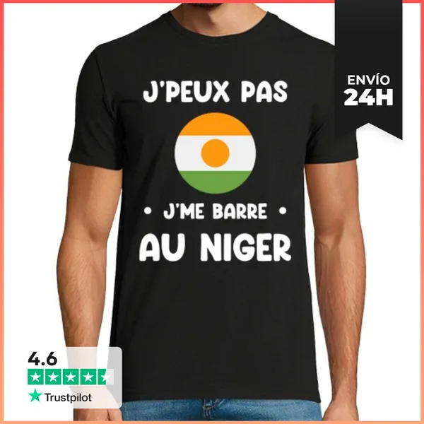 Camiseta Hombre Clásica No Puedo Me Voy A Níger LaTostadora