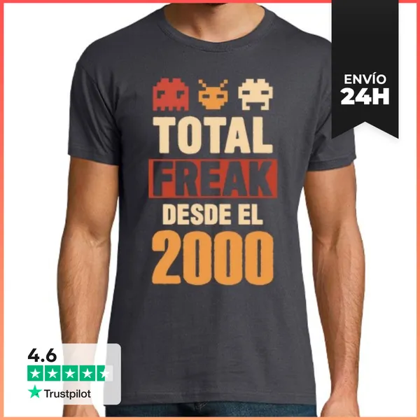 Camiseta Hombre Clásica Total Freak Desde El 2000, 25 Años