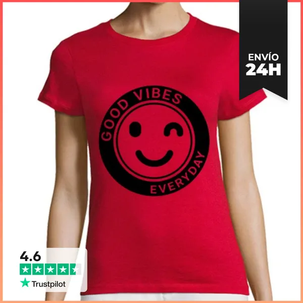 Camiseta Mujer Clásica Buenas Vibraciones LaTostadora