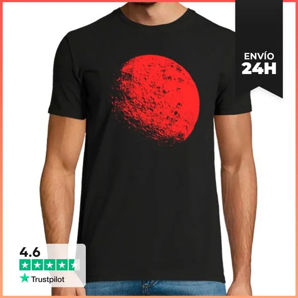 Camiseta Hombre Clásica Luna Roja LaTostadora