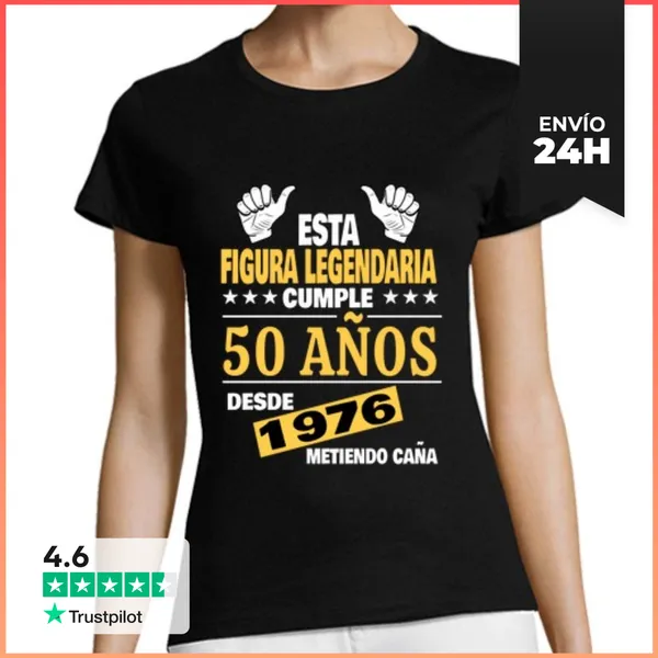 Camiseta Mujer Clásica Regalo Divertido 50 Años 1976 LaTostadora