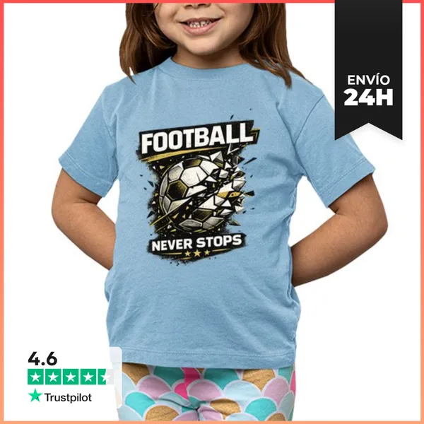 Camiseta Clásica Para Niños El Fútbol Nunca Se Detiene