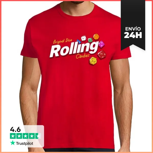 Camiseta Hombre Clásica Rolling Candies LaTostadora