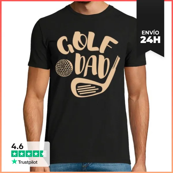 Camiseta Hombre Clásica Papá De Golf Regalo Divertido De Padre