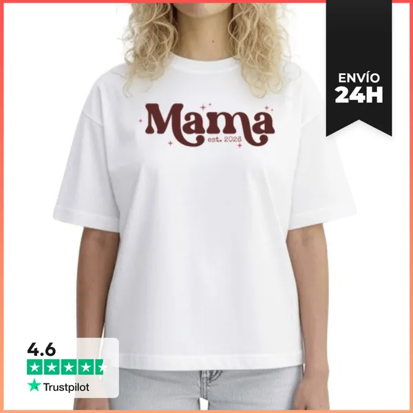 Camiseta Mujer Boxy MAMA EST 2026 LaTostadora