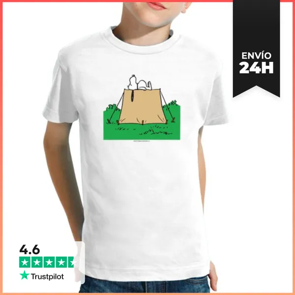 Camiseta Clásica Para Niños Snoopy Tienda De Campaña Vintage