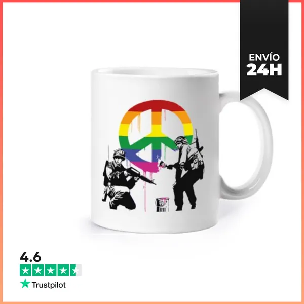 Taza Banksy Soldados De La Paz LGTB LaTostadora