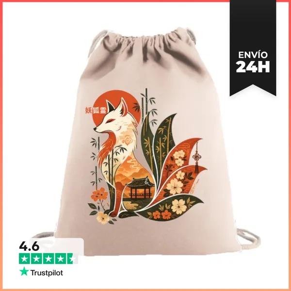 Mochila Saco Con Cuerdas Kitsune LaTostadora