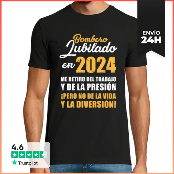 Camiseta Hombre Clásica Bombero Jubilado En 2024 LaTostadora