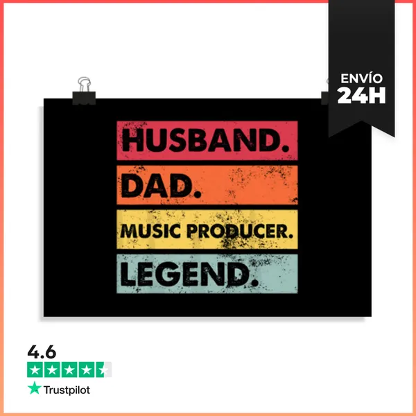 Póster Horizontal Esposo Papá Productor Musical Creando Ritmos