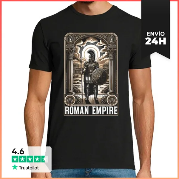 Camiseta Hombre Clásica Imperio Romano Gladiador Medieval Guerr
