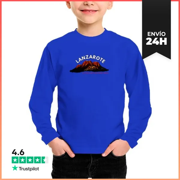 Camiseta Manga Larga Para Niños Lanzarote La Isla De Los Volcanes