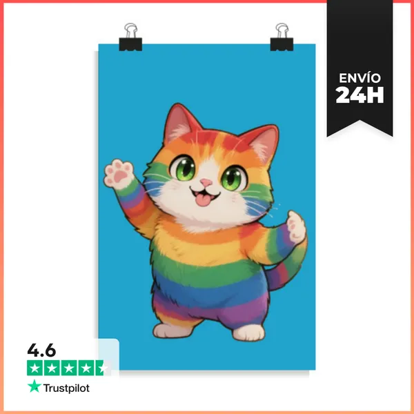 Póster Vertical Gatito, Lgbt, Gato Rojo, Barrio Gay, Póster,