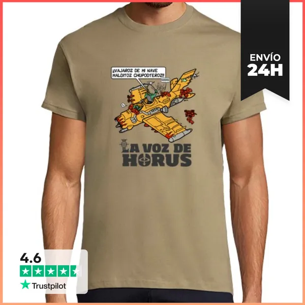 Camiseta Hombre Clásica Hombre, Manga Corta, Caqui, Calidad Extra