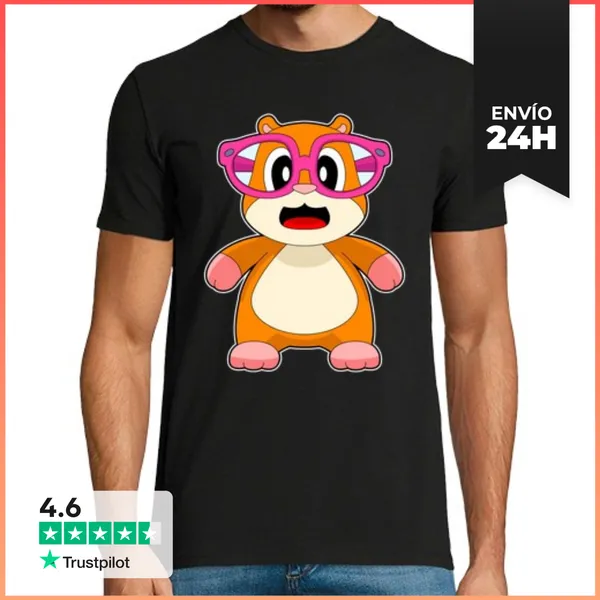 Camiseta Hombre Clásica Gafas De Hámster LaTostadora