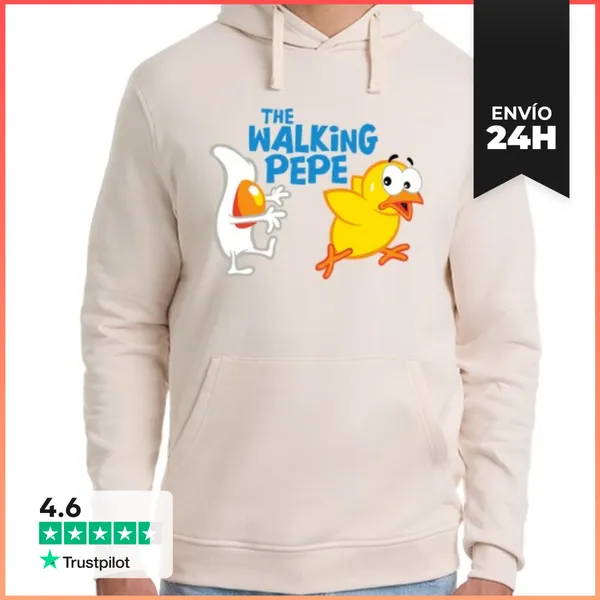 Sudadera Unisex Con Capucha The Walking Pepe - Pollito Y Huevo