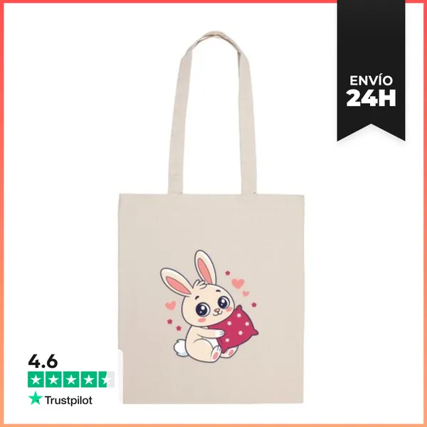 Bolsa De Tela Conejo Abrazable Corazón Amor LaTostadora