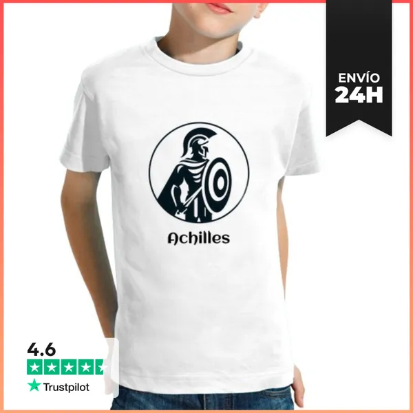 Camiseta Clásica Para Niños Aquiles Abstracto LaTostadora