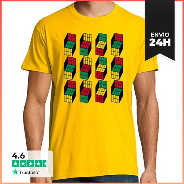 Camiseta Hombre Clásica 3D Cubes LaTostadora