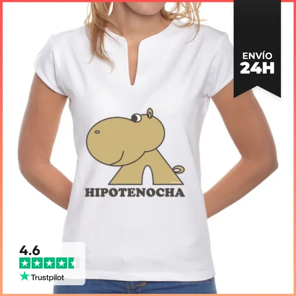 Camiseta Mujer Cuello Mao Hipotenocha Básica Grande Mujer Cuello