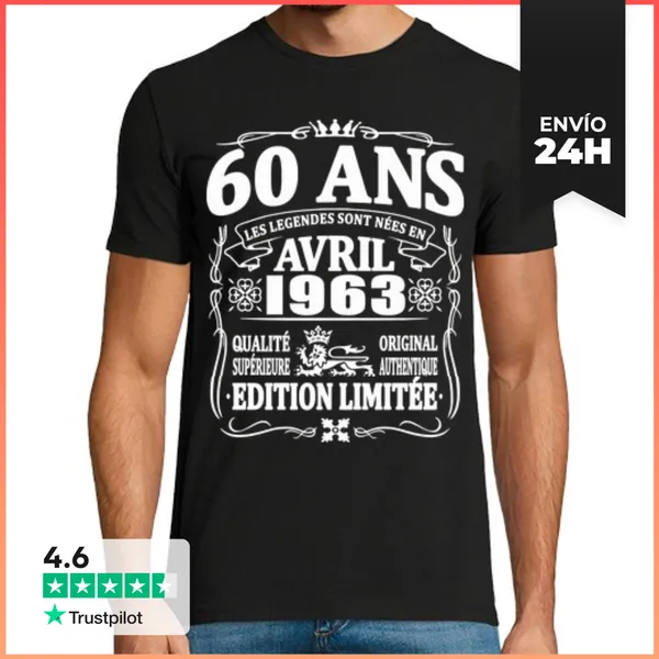 Camiseta Hombre Clásica Las Leyendas Nacieron En 1963 LaTostadora
