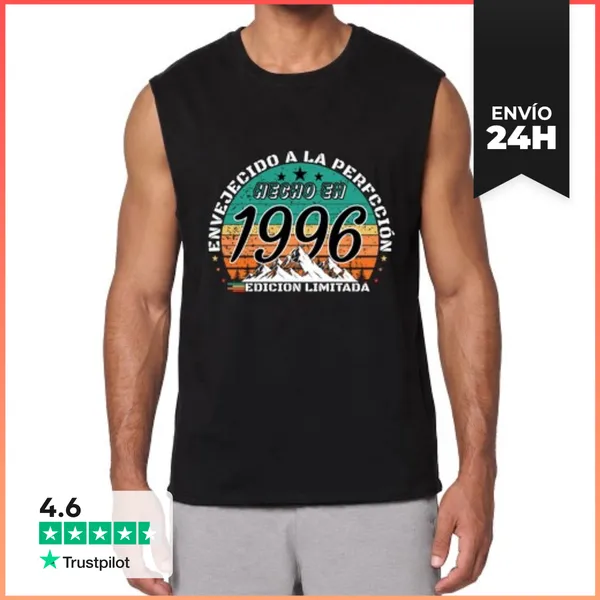 Camiseta Sin Mangas Hecho En 1996 Envejecido A La Perfección
