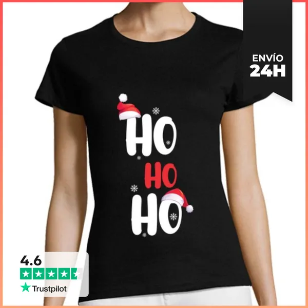 Camiseta Mujer Clásica Divertidos Regalos De Navidad Ho Ho Ho
