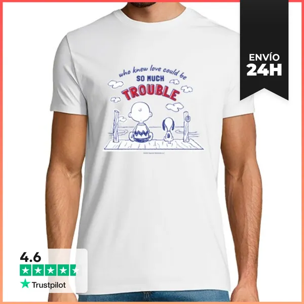 Camiseta Hombre Clásica Snoopy Love And Trouble LaTostadora
