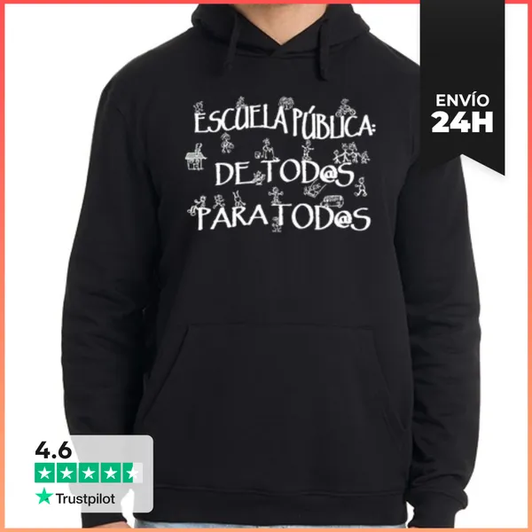 Sudadera Unisex Con Capucha Escuela Pública De Todos Para Todos
