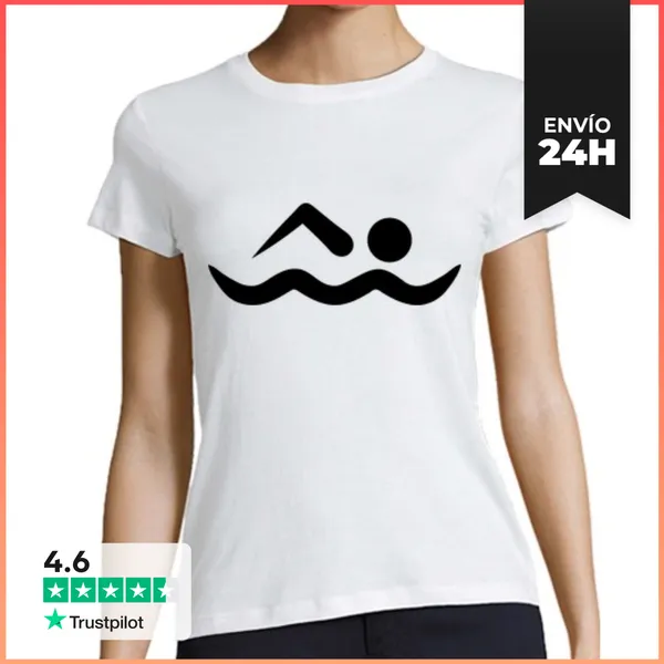Camiseta Mujer Clásica Icono De Nadador LaTostadora