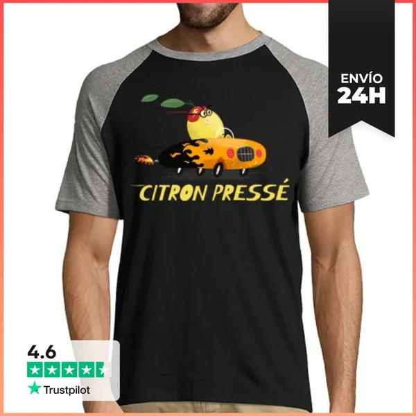 Camiseta Hombre, Estilo Béisbol Limón Exprimido LaTostadora