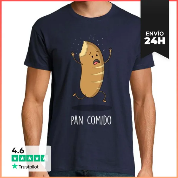Camiseta Hombre Clásica Pan Comido Black LaTostadora