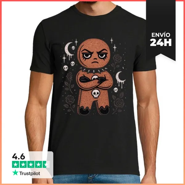 Camiseta Hombre Clásica Hombre De Jengibre Gótico Navideño