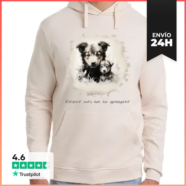 Sudadera Unisex Con Capucha Eskerrik Asko Beti Hor Egoteagatik.
