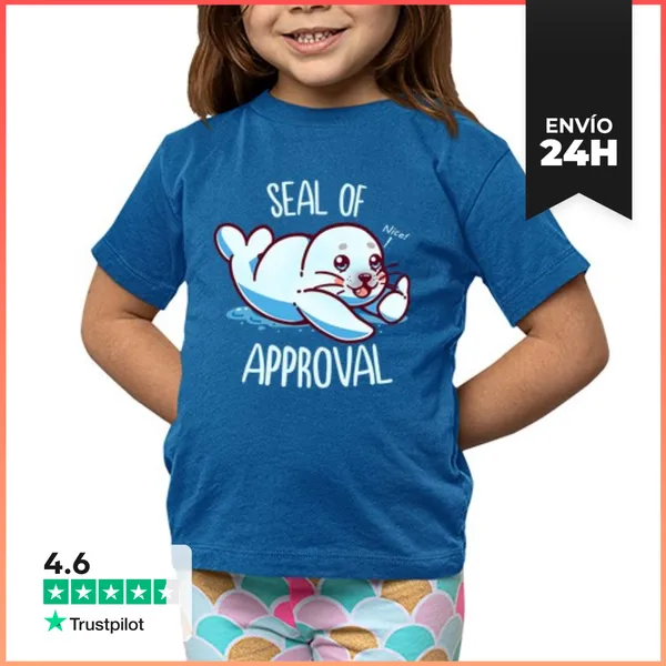 Camiseta Clásica Para Niños Lindo Sello De Aprobación - Camisa De