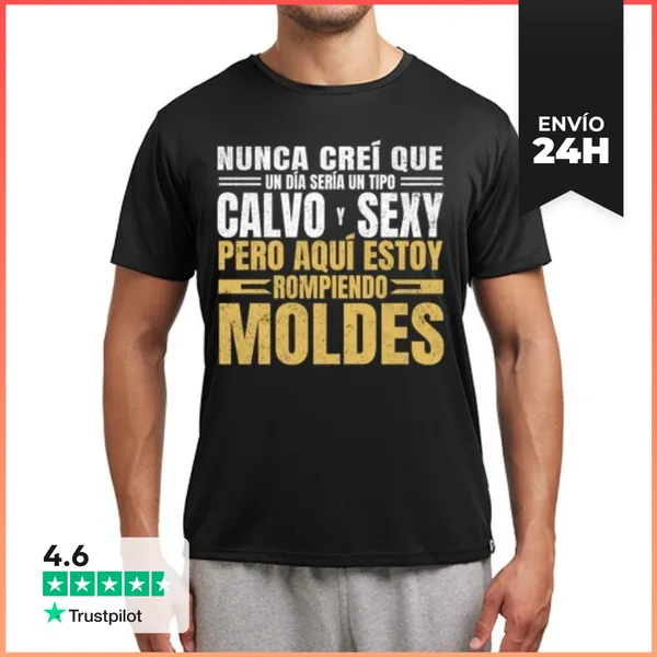 Camiseta Deportiva Hombre Calvo Y Sexy Con Humor Regalo Calvos