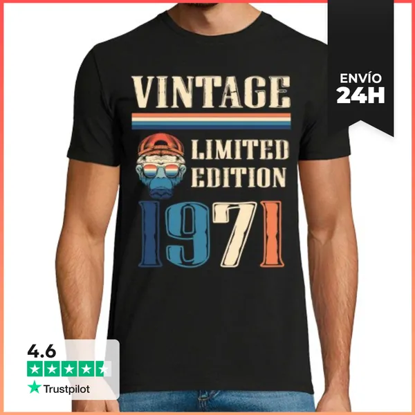 Camiseta Hombre Clásica Camiseta Vintage 1971 - Edición Limitada