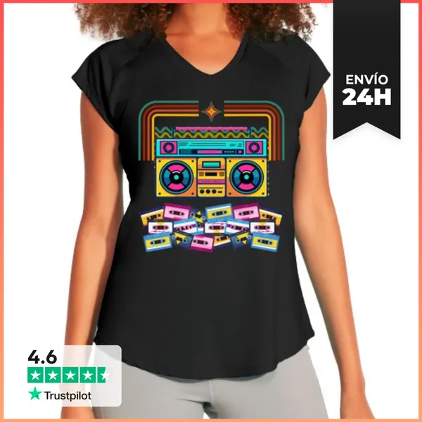 Camiseta Deportiva Mujer La Epoca Nostalgica Del Casete