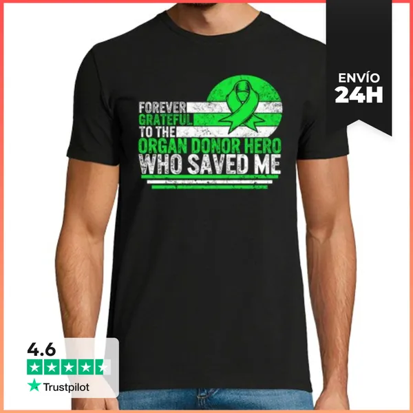Camiseta Hombre Clásica Siempre Agradecido Al Héroe Donante De