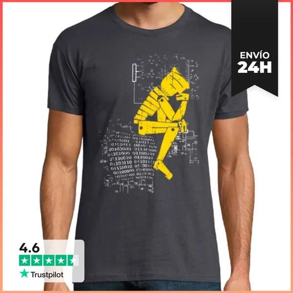 Camiseta Hombre Clásica El Robot Pensador LaTostadora