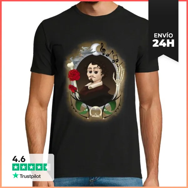 Camiseta Hombre Clásica Gustavo Adolfo Bécquer LaTostadora