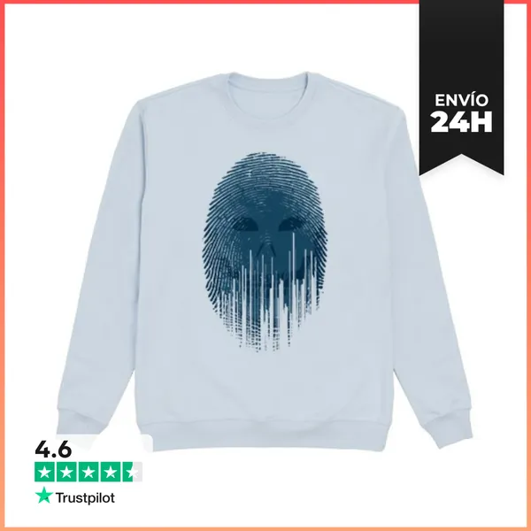 Sudadera Unisex Huella Mortal. Azules LaTostadora