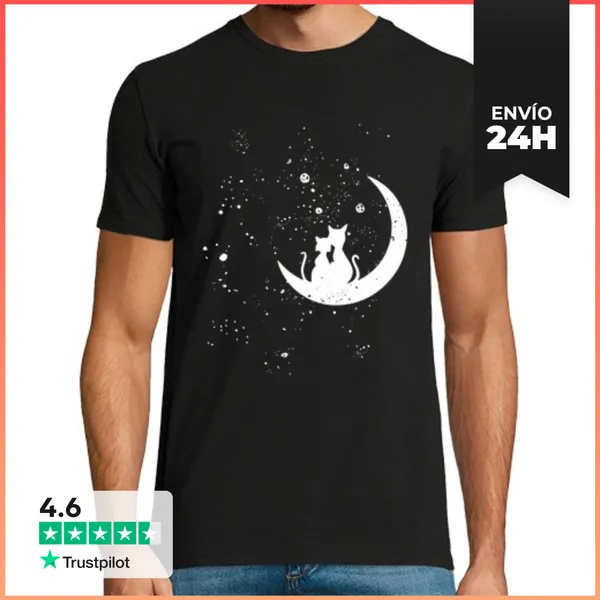 Camiseta Hombre Clásica Camiseta De Hombre Gatos En Los Amantes
