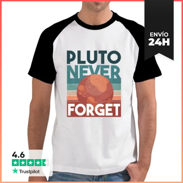 Camiseta Hombre, Estilo Béisbol Plutón Nunca Olvide La Camiseta