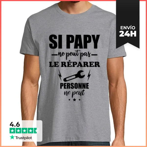 Camiseta Hombre Clásica Si El Abuelo No Puede LaTostadora