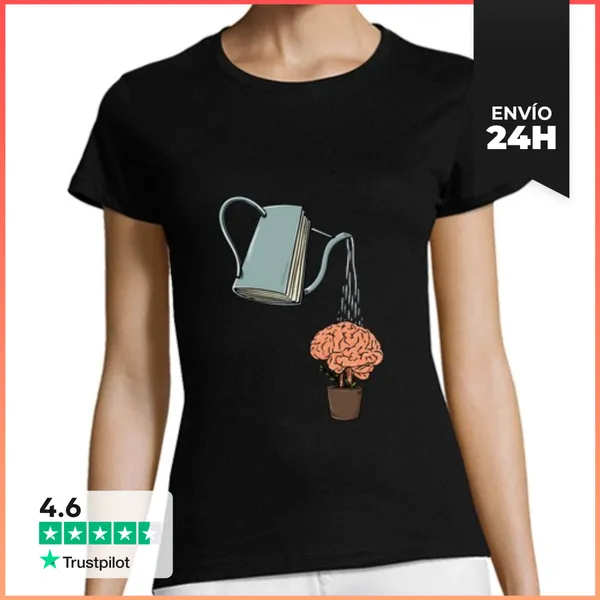 Camiseta Mujer Clásica Libros De Lectura Diseños Nerd Para Un